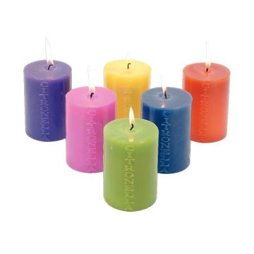 CITRONELLA CANDLE   PILLAR 10CM ASTD CLR