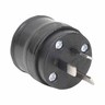 PLUG TOP 3 PIN      BLACK RUBBER