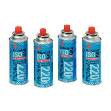 GAS CANISTER BUTANE 4PK 220GM CAMPMASTE