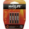 BATTERY AAA SUPER    H/D MAXLIFE 4PK