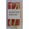 HOOK SCREW SQUARE #4BRASS PK5