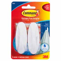 HOOK SHOWER COMMAND MED 2PK 17081B