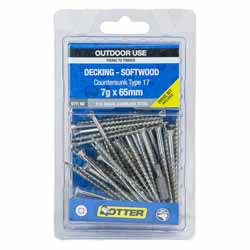 SCREW DECK CSK SQ SS316 7GX65MM 50PK