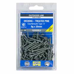 SCREW DECK CSK SQ CHEM 8GX35MM 100PK