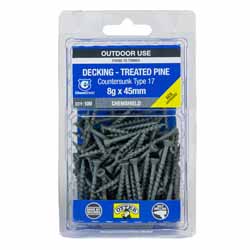 SCREW DECK CSK SQ CHEM 8GX45MM 100PK