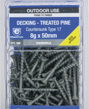 SCREW DECK CSK SQ CHEM 8GX50MM 100PK