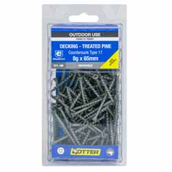 SCREW DECK CSK SQ CHEM 8GX65MM 100PK