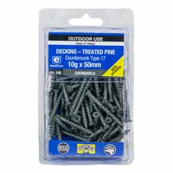 SCREW DECK CSK SQ CHEM 10GX50MM 100PK