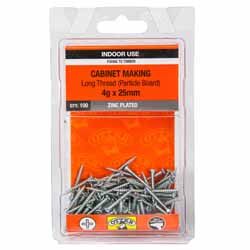 SCREW LONGTHREAD PH ZP 4GX25MM 100PK