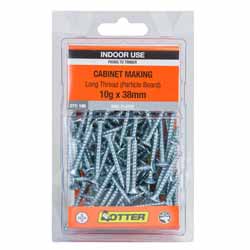 SCREW LONGTHREAD PH ZP 10GX38MM 100PK