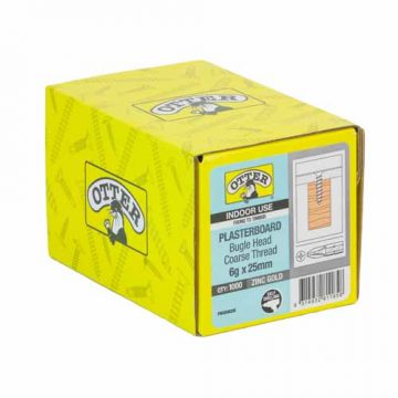 SCREW PLASTER GOLD COARSE 6GX25MM 1000PK