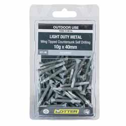 SCREW STEEL CSK WING GALV 10GX40MM 50PK