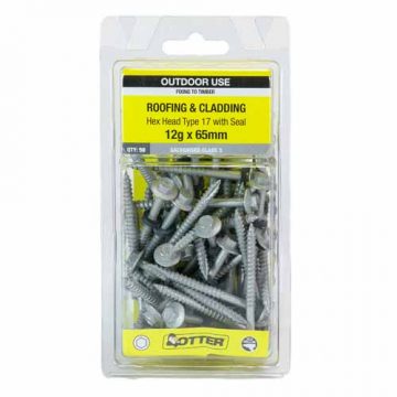 SCREW TIMBER HEX GALV NEO 12GX65MM 50PK