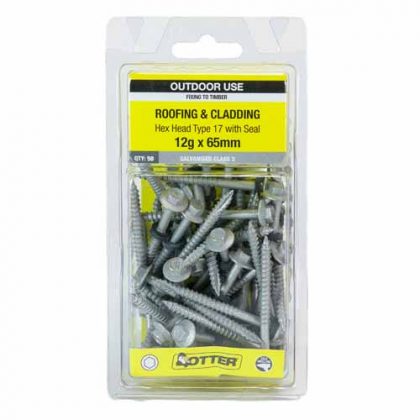 SCREW TIMBER HEX GALV NEO 12GX65MM 50PK