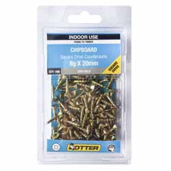 SCREW CHIPBOARD SQ  ZG 8GX20MM 100PK