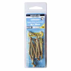 SCREW CHIPBOARD SQ  ZG 8GX38MM 15PK