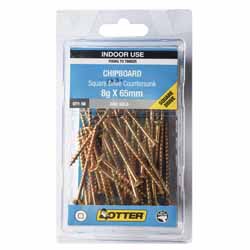 SCREW CHIPBOARD SQ  ZG 8GX65MM 50PK