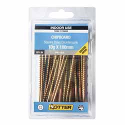 SCREW CHIPBOARD SQ  ZG 10GX100MM 25PK