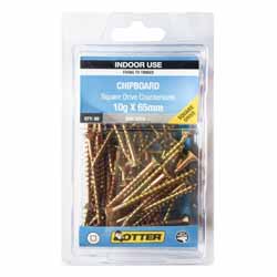 SCREW CHIPBOARD SQ  ZG 10GX65MM 50PK