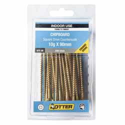 SCREW CHIPBOARD SQ  ZG 10GX90MM 25PK