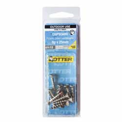 SCREW CHIPBOARD SQ  8X25MM SS304 12PK