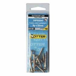 SCREW CHIPBOARD SQ  8X32MM SS304 10PK