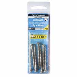 SCREW CHIPBOARD SQ  8X50MM SS304 7PK