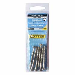 SCREW CHIPBOARD SQ  10X50MM SS304 6PK