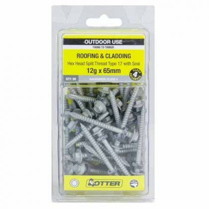SCREW TIMBER SPLT GLV SEAL 12GX65MM 50PK
