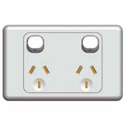 POWER POINT SWITCH  DOUBLE HORIZ