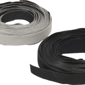VELCRO REUSABLE TIES BLACK & GREY 50PC