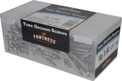 SCREW DECKING TORX  SS304 10GX60MM 100PK