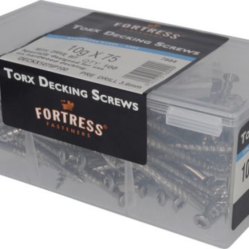 SCREW DECKING TORX  SS304 10GX75MM 100PK