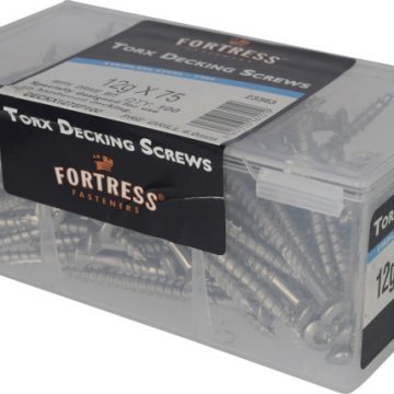 SCREW DECKING TORX  SS304 12GX75MM 100PK