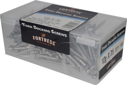 SCREW DECKING TORX  SS304 12GX75MM 100PK