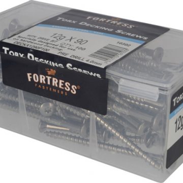 SCREW DECKING TORX  SS304 12GX90MM 100PK