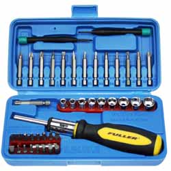 SCREWDRIVER RATCHET SET 43PC FULLER