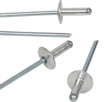 RIVET LARGE FLANGE 3.2X6.4MM ALUM 25PK