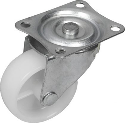 CASTOR SWIVEL NYLON WHITE 50MM