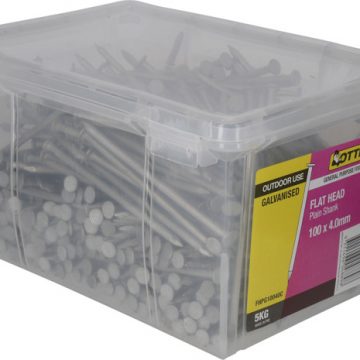 NAIL FLAT PLAIN GALV 100X4.0MM 5KG