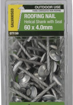 NAIL ROOF THREADED GALV 60X4.0MM 50PK