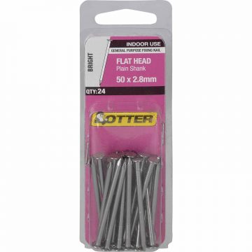 NAIL FLAT PLAIN BRIGHT 50X2.8MM 24PK