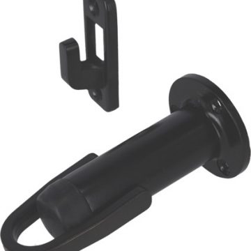 DOOR STOP SQ LATCH  75MM BLK