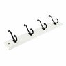 HAT & COAT 4 HOOK   WHITE/BLACK