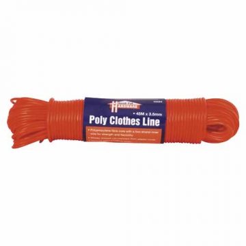 CLOTHESLINE CORD/WIRE 3.5MMX45M PVC ASST