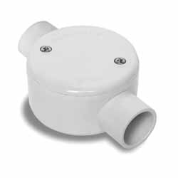 CONDUIT JUNCTION BOX 2-WAY U 20MM GREY