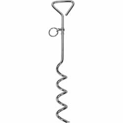 Chic Pets Spiral Tie Out Stake H: 450mm, W: 86mm, D: 40mm Silver