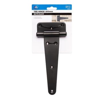 Zenith 200mm Matte Black Tee Gate Hinge - 2 Pack