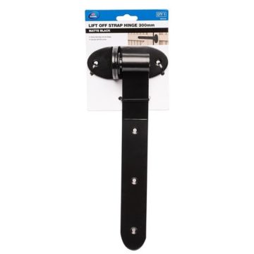 Zenith 300mm Matte Black Lift Off Strap Hinge