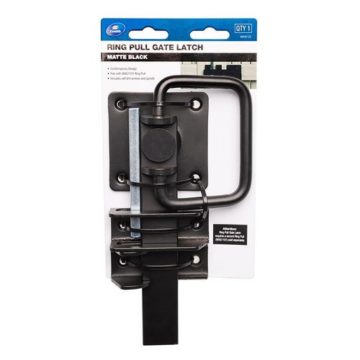 Zenith Matte Black Ring Pull Gate Latch